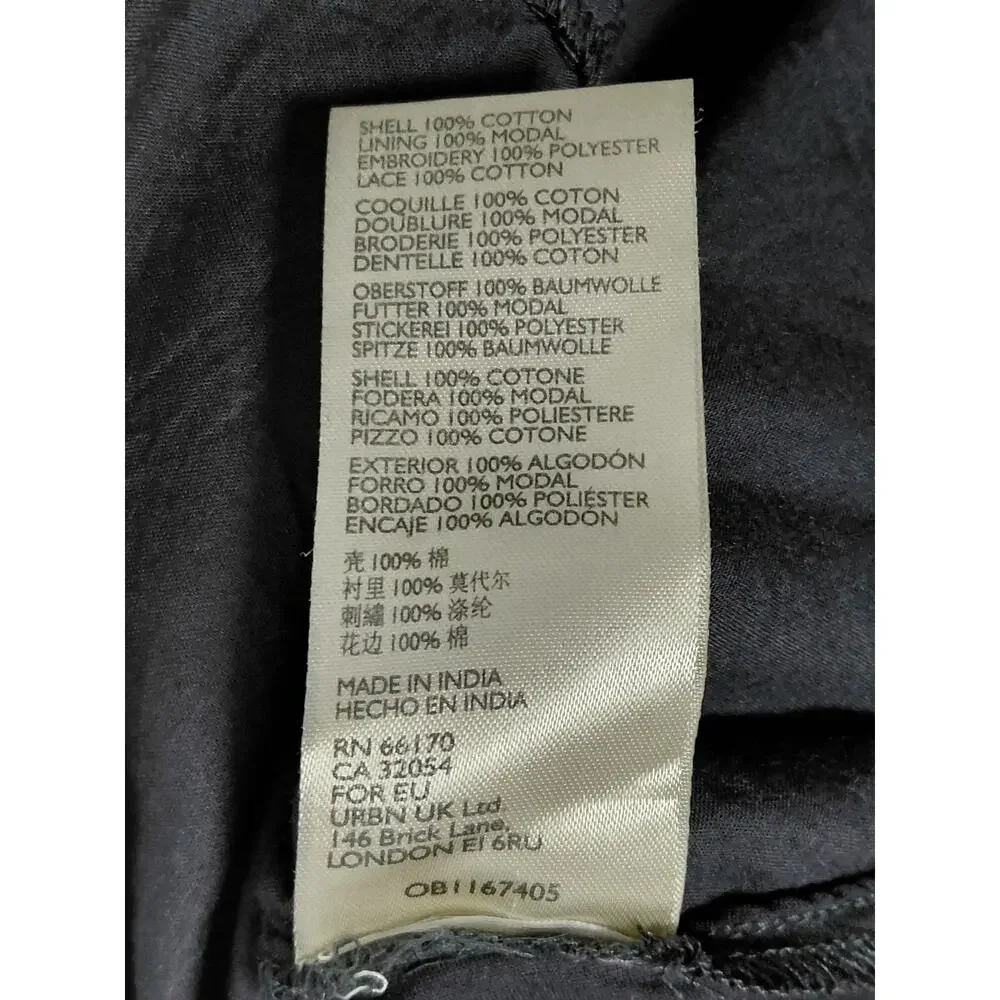 Free People Grey A-Line Short Embroidered Dress Women Size S